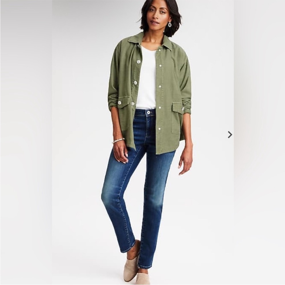 NWT J.Jill Oliver green jacket with rhinestone detail - Picture 3 of 11